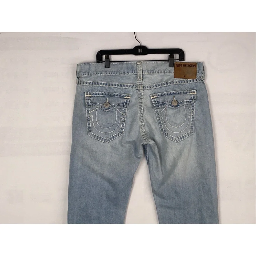 true religion jeans Men's Ricky Relaxed ‎ Thick Stitching 38x35